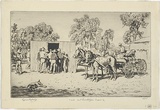 Artist: LINDSAY, Lionel | Title: Mail and post office, Cracow, Queensland | Date: 1932 | Technique: etching, printed in brown ink with plate-tone, from one plate | Copyright: Courtesy of the National Library of Australia
