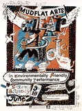 Artist: TIPLADY, Stephen | Title: Clear as mud. Mudflat Arts, An environmentally Freindly Community Performance. | Date: 1990 | Technique: screenprint, printed in colour, from multiple stencils