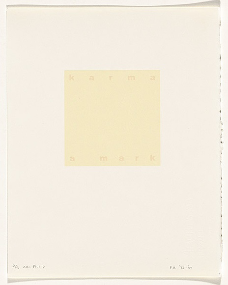 Artist: Burgess, Peter. | Title: karma: a mark. | Date: 2001 | Technique: computer generated inkjet prints, printed in colour, from digital files