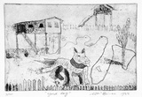 Artist: McBurnie, Ron. | Title: Yard dog | Date: 1988 | Technique: hardground-etching and aquatint, printed in black ink with plate-tone, from one plate | Copyright: © Ron McBurnie
