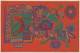 Artist: Kauage, Mathias. | Title: Independence celebration I | Date: 1975 | Technique: screenprint, printed in colour, from six screens | Copyright: © approved by Elisabeth Kauage