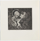 Artist: Gittoes, George. | Title: Blind dance. | Date: 1971 | Technique: etching, printed in black ink, from one plate