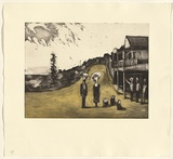 Artist: Shead, Garry. | Title: Thirroul | Date: 1994-95 | Technique: etching and aquatint, printed in warm black and yellow inks, from two plates | Copyright: © Garry Shead