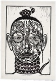 Artist: Klein, Deborah. | Title: Snakes and ladders. | Date: 1996, September | Technique: linocut, printed in black ink, from one block