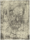 Artist: PARR, Mike | Title: not titled. | Date: 1995 | Technique: etching, printed in black ink, from one plate; lithographic crayon, printed in black ink, from one stone