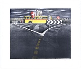 Artist: Smart, Jeffrey. | Title: The waiting bus | Date: 1986, April | Technique: lithograph, printed in colour, from four stones [or plates]