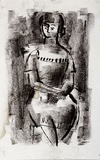 Artist: Barwell, Geoff. | Title: (Seated woman). | Date: (1955) | Technique: lithograph, printed in black ink, from one plate