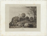Title: Yauan. Granite boulders 45 miles N by W of Melbourne. | Date: 1855-56 | Technique: etching, engraving and lavis, printed in black ink, from one copper plate