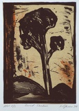 Artist: Green, Kaye. | Title: Sacred shadow | Date: 1998 | Technique: lithograph, printed in colour, from two stones