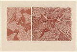 Artist: Robinson, Brian. | Title: Ocean spirits | Date: c.1996 | Technique: linocut, printed in [2] brown inks, from one block each