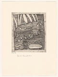 Artist: KARADADA, Rosie | Title: not titled #4 [coolamon, dancing bradshaws and waterholes] | Date: 1994, July | Technique: etching, printed in black ink, from one plate