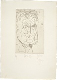 Artist: Olsen, John. | Title: RK at 70. | Date: 1978 | Technique: etching, printed in black ink with plate-tone, from  one plate | Copyright: © John Olsen. Licensed by VISCOPY, Australia