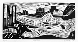 Artist: Boag, Yvonne. | Title: Harbour. | Date: 1984 | Technique: linocut, printed in black ink, from one block | Copyright: © Yvonne Boag