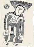 Artist: Kauage, Mathias. | Title: Pregnant woman | Date: September 1974 | Technique: screenprint, printed in black ink, from one stencil