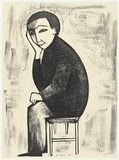 Artist: Dickerson, Robert. | Title: The waiting room | Date: 1990 | Technique: lithograph, printed in black ink, from one stone