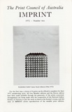 Imprint [Journal of the Print Council of Australia], volume 07, number 2, 1972.