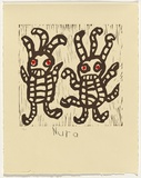 Artist: RUPERT, Nura | Title: Mamu kutjara | Date: 2003 | Technique: linocut, printed in black ink, from one block | Copyright: © Nura Rupert. Licensed by VISCOPY, Australia, 2008.
