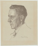 Artist: Waller, M. Napier. | Title: Portrait of Cyril Dillon. | Date: c.1932 | Technique: lithograph, printed in grey ink, from one stone