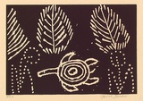 Artist: Jones, April. | Title: Jangkurr (turtle) | Date: 1994, October - November | Technique: linocut, printed in black ink, from one block