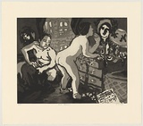Title: Paris bedroom | Date: 2011 | Technique: etching, solvent-lift and aquatint, printed in black ink, from one copper plate