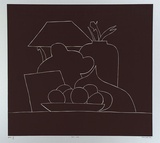 Artist: Marshall, John. | Title: Still life | Date: 1999, March | Technique: linocut, printed in black ink, from one block