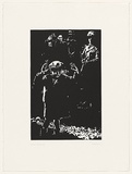 Artist: Durrant, Ivan. | Title: not titled [child with arms raised and held at gun point] | Date: 1990 | Technique: screenprint, printed in black ink, from one photo-stencil