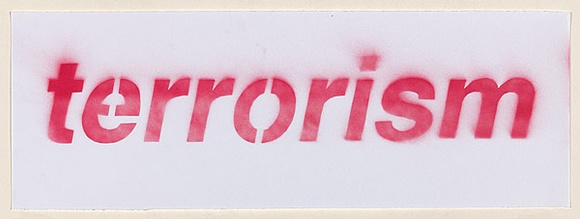 Artist: Azlan. | Title: Eat my terrorism. | Date: 2003 | Technique: stencil, printed in red ink, from one stencil