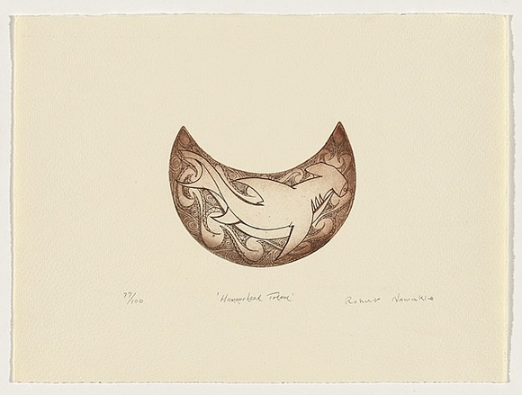 Artist: Nawakie, Robert. | Title: Hammerhead Totem. | Date: 2006 | Technique: etching, printed in brown ink, from one plate