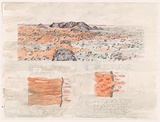 Artist: Wolseley, John. | Title: Edge of the desert - Rodinga Range | Date: 1993 | Technique: lithograph, printed in colour, from seven stones | Copyright: © John Wolseley. Licensed by VISCOPY, Australia