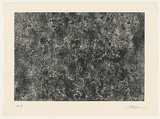 Artist: Cato, Ken. | Title: not titled [abstract black surface comprising many small black marks] | Date: 1996, February | Technique: etching, printed in black ink, from one plate