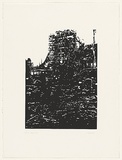 Artist: Durrant, Ivan. | Title: not titled [city structure] | Date: 1990 | Technique: screenprint, printed in black ink, from one photo-stencil