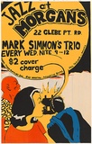 Artist: Lane, Leonie. | Title: Jazz at Morgan's - Mark Simmon's trio | Date: 1979 | Technique: screenprint, printed in colour, from four stencils | Copyright: © Leonie Lane