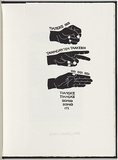 Artist: White, Robin. | Title: Not titled (paper, scissors, rock). | Date: 1985 | Technique: woodcut, printed in black ink, from one block