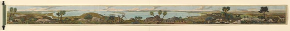Title: Panoramic view of King George's Sound, part of the colony of Swan River. | Date: 1834 | Technique: etching and aquatint, printed in black ink, from one plate; hand-coloured