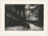 Artist: AMOR, Rick | Title: Under the bridge. | Date: 1998 | Technique: etching, printed in black ink, from one plate