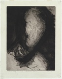 Artist: MADDOCK, Bea | Title: Mysterious head | Date: May 1961 | Technique: etching, aquatint and burnishing, printed in black ink, from one zinc plate