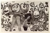 Artist: Bell, Michael. | Title: Our girls pick the best fruit | Date: 1994 | Technique: etching, aquatint and open-bite, printed in black ink, from one plate