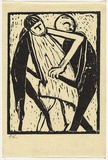 Artist: Kriegel, Adam. | Title: (Three dancing figures) | Date: 1950s | Technique: linocut, printed in black ink, from one block