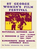 Artist: EARTHWORKS POSTER COLLECTIVE | Title: St George Women's Film Festival | Date: 1976 | Technique: screenprint, printed in colour, from three stencils | Copyright: © Toni Robertson