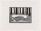 Artist: Groblicka, Lidia. | Title: Under the trees | Date: 1972 | Technique: woodcut, printed in black ink, from one block