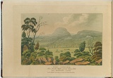 Artist: LYCETT, Joseph | Title: Ben Lomond, from Arnolds Heights, a part of Tasmans Peak, Van Diemen's Land. | Date: 1824 | Technique: etching, aquatint and roulette, printed in black ink, from one copper plate; hand-coloured