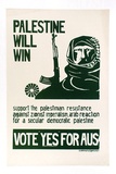 Artist: Johnston, Craig | Title: Palestine will win | Date: 1974 | Technique: screenprint, printed in green ink, from one stencil