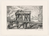 Artist: AMOR, Rick | Title: Yarraville. | Date: 1994 | Technique: etching, printed in black ink with plate-tone, from one plate