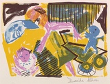 Artist: Allen, Davida | Title: Of course it's men who make shopping centres | Date: 1991, July - September | Technique: lithograph, printed in colour from five stones