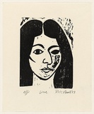 Artist: AMOR, Rick | Title: Lise. | Date: 1983 | Technique: woodcut, printed in black ink, from one block