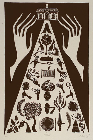 Artist: Faulks, Philip. | Title: Unseen | Date: 1989 | Technique: lithograph, printed in black ink, from one stone