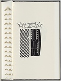 Artist: White, Robin. | Title: Not titled (hands shaking and stars). | Date: 1985 | Technique: woodcut, printed in black ink, from one block