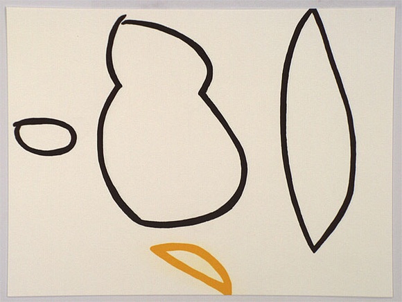 Artist: Rooney, Robert. | Title: JCV6 | Date: 2002, April - May | Technique: lithograph, printed in colour, from two stones (black and yellow) | Copyright: Courtesy of Tolarno Galleries