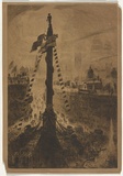 Artist: FULLWOOD, A.H. | Title: (Nelson's column, a fantasy). | Date: c.1913 | Technique: etching, printed in brown ink with plate-tone, from one plate