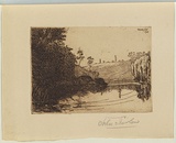 Artist: SHIRLOW, John | Title: Yarra, Abbotsford | Date: 1900 | Technique: etching, printed in brown ink with plate-tone, from one copper plate